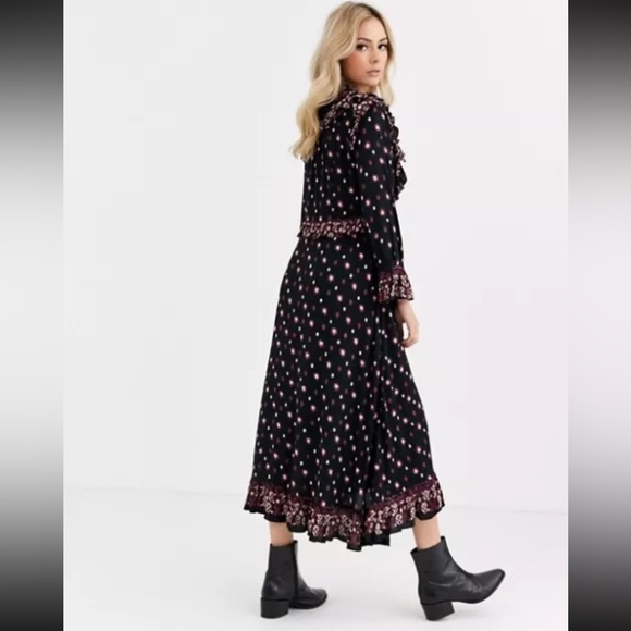 Free People Romantic Ruffles Calico Midi Dress Size S - Picture 11 of 14